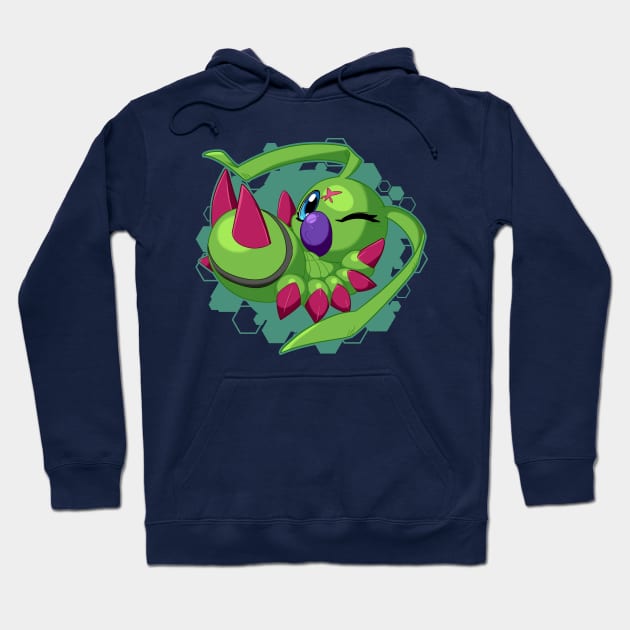Wormmon Chibi Hoodie by PRPrints